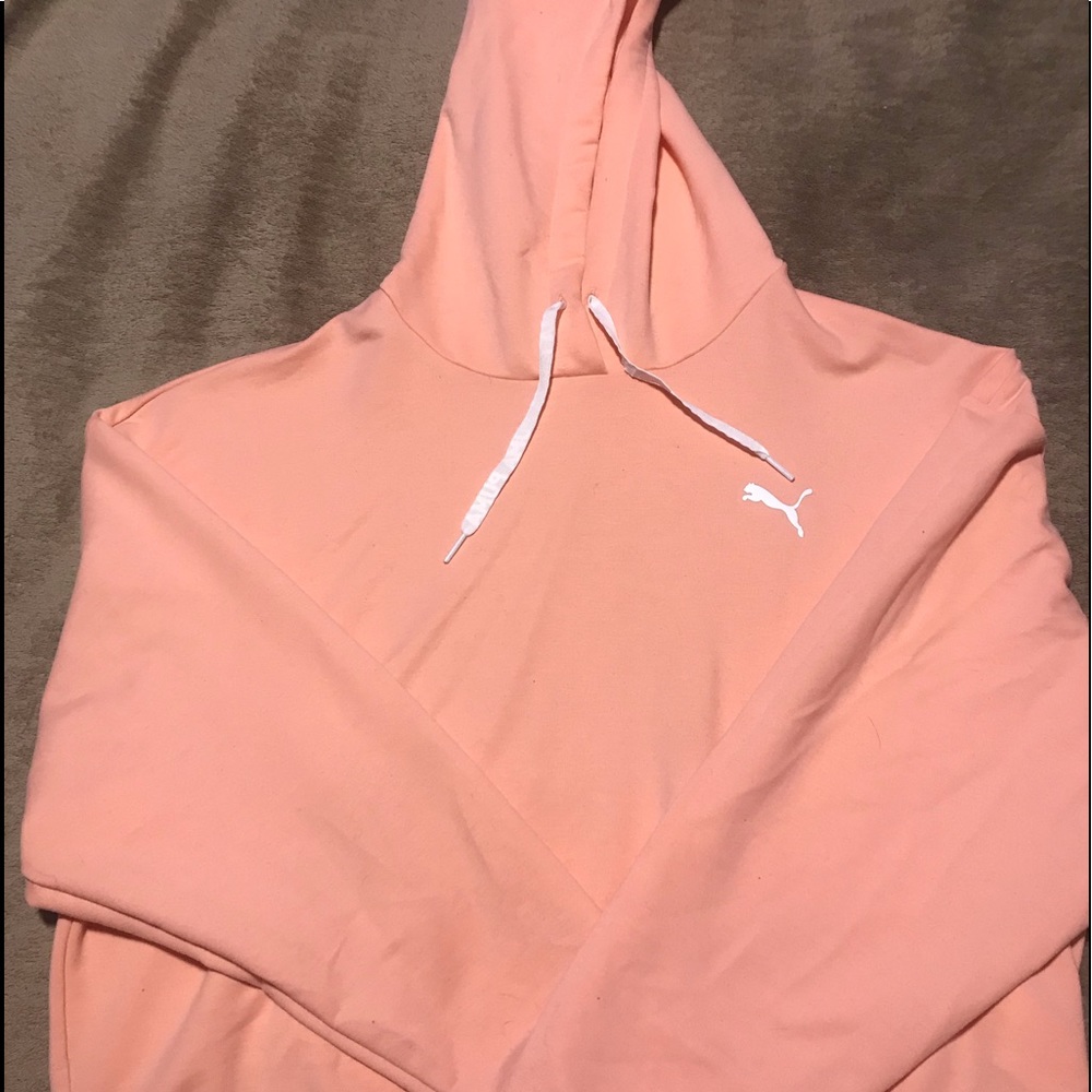 Puma women’s keep you dry crop hoodie in coral